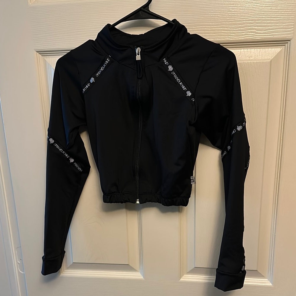 Women's Latin Fitness Black Crop Jacket